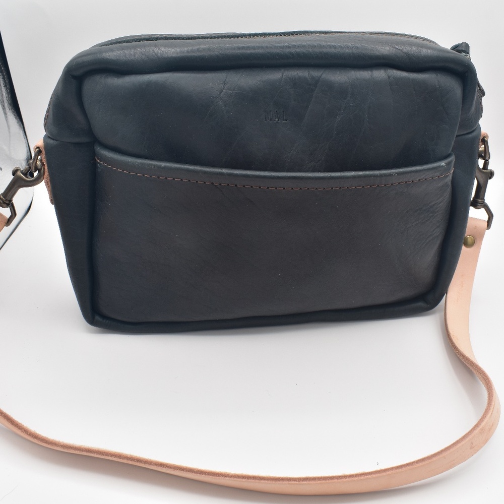 Go Forth Goods Original Sarah Leather Crossbody Indigo Bison with Custom Options - Picture 3 of 9